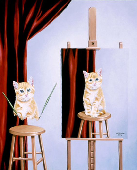 Cat Painting Surreal Art